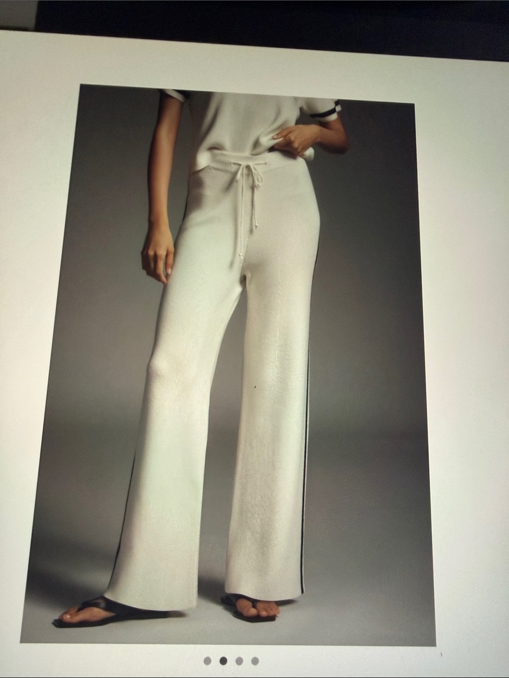 Maeveš¤š¤ Cream Wide-Leg Knit Drawstring Pants - Picture 3 of 9